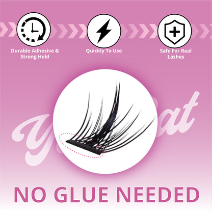 YOLOCAT Self-Adhesive Eyelashes Kit - Press On Lash Clusters