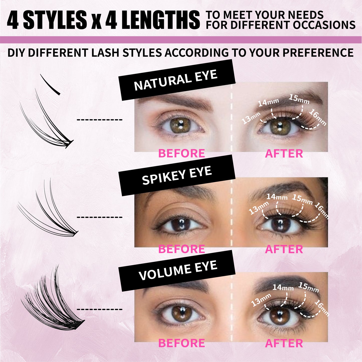 YOLOCAT DIY Lash Clusters Kit - Easy Application - Eyelash Extension