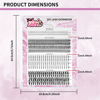 YOLOCAT DIY Lash Clusters Kit - Easy Application - Eyelash Extension