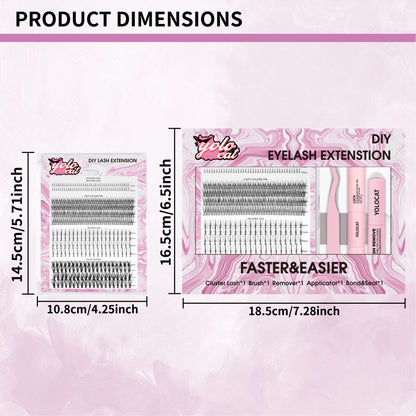 YOLOCAT DIY Lash Clusters Kit - Easy Application - Eyelash Extension