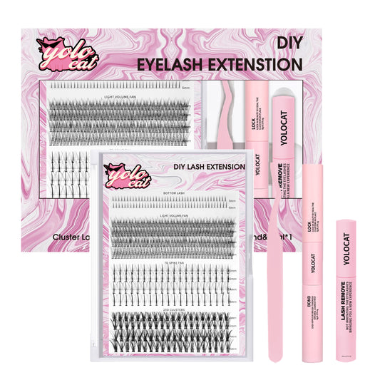 YOLOCAT DIY Lash Clusters Kit - Easy Application - Eyelash Extension